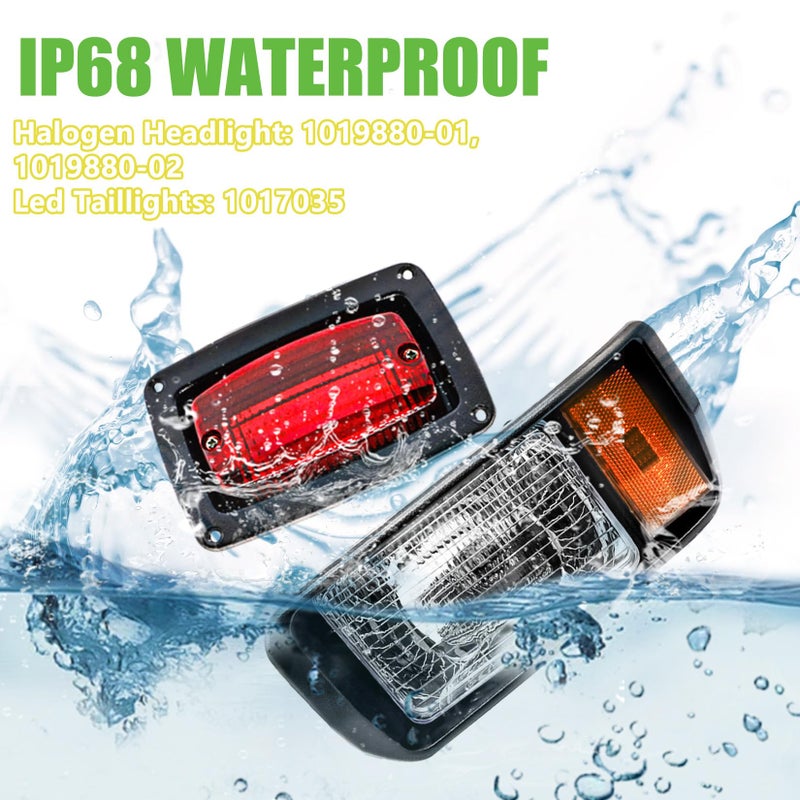 Drive-up Golf Cart Light Kit, Club Car DS Halogen Headlight and LED Tail Light Kit for DS 1993-up Gas and Electric Golf Carts Factory Style, Club Car Light OEM 101988002 101988001 - Image 2